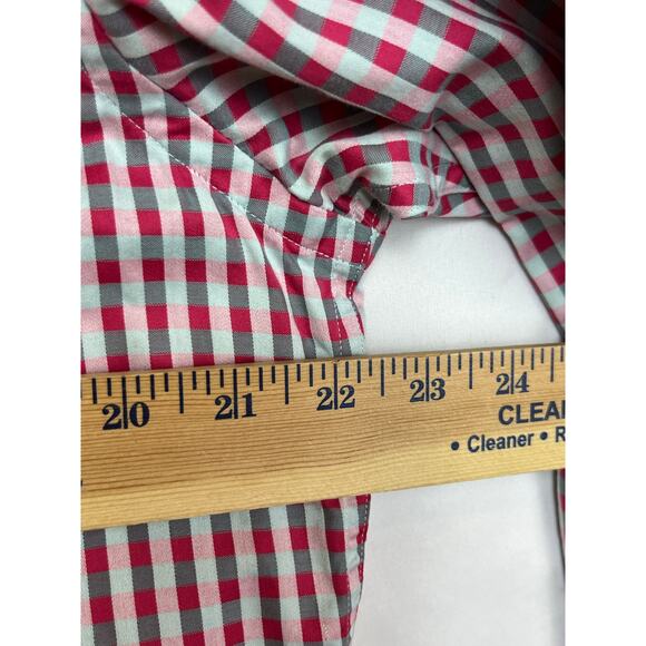 Robert Graham Mens Size Large Red/Gray/White Check Long Sleeve Button Down Shirt - Picture 7 of 8